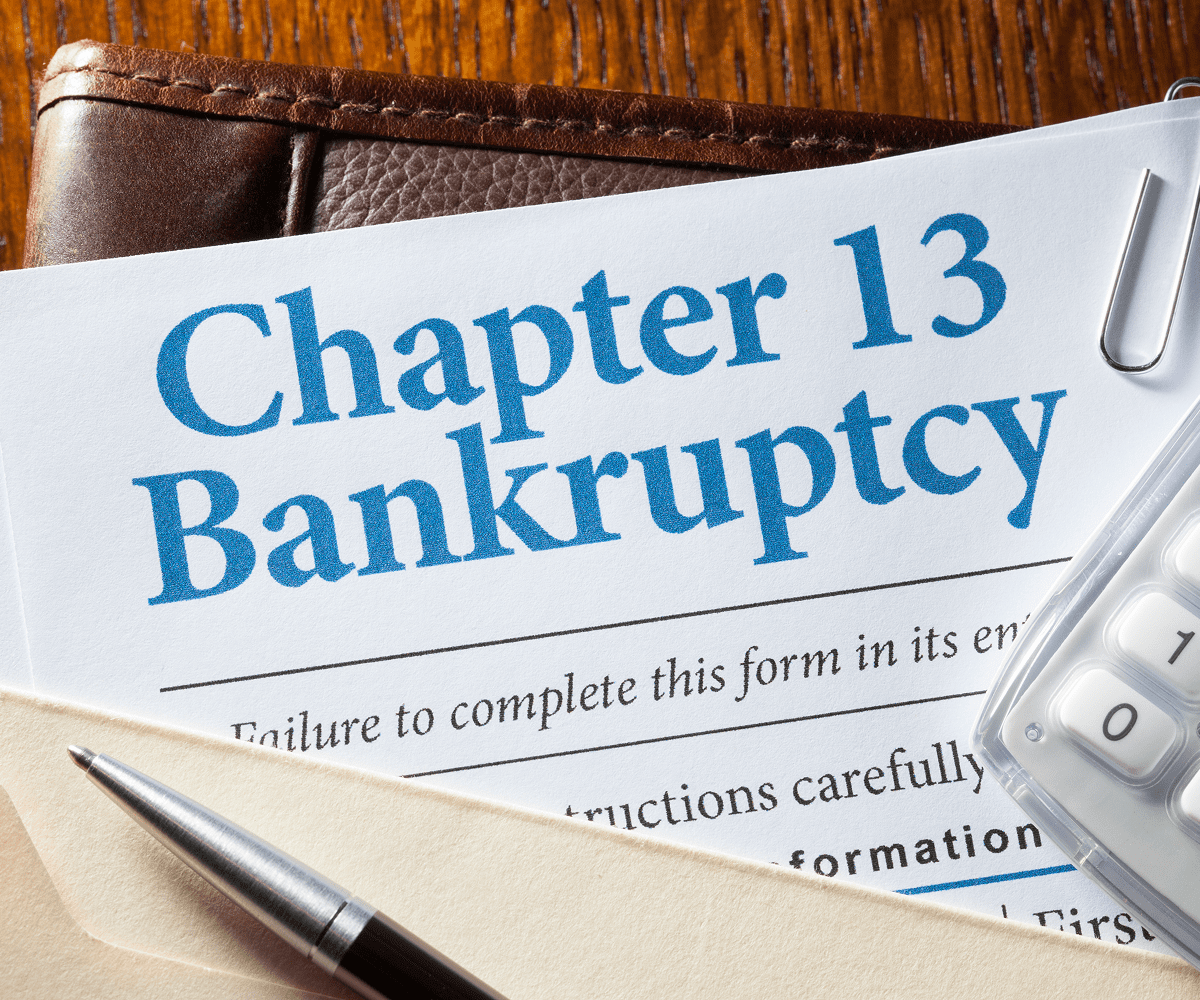 Chapter 13 bankruptcy form with pen.