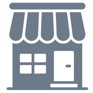 Storefront icon with window and door.